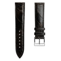Bracelet en cuir fait main Durbuy Ostrich Leg - Couleur chocolat brillant