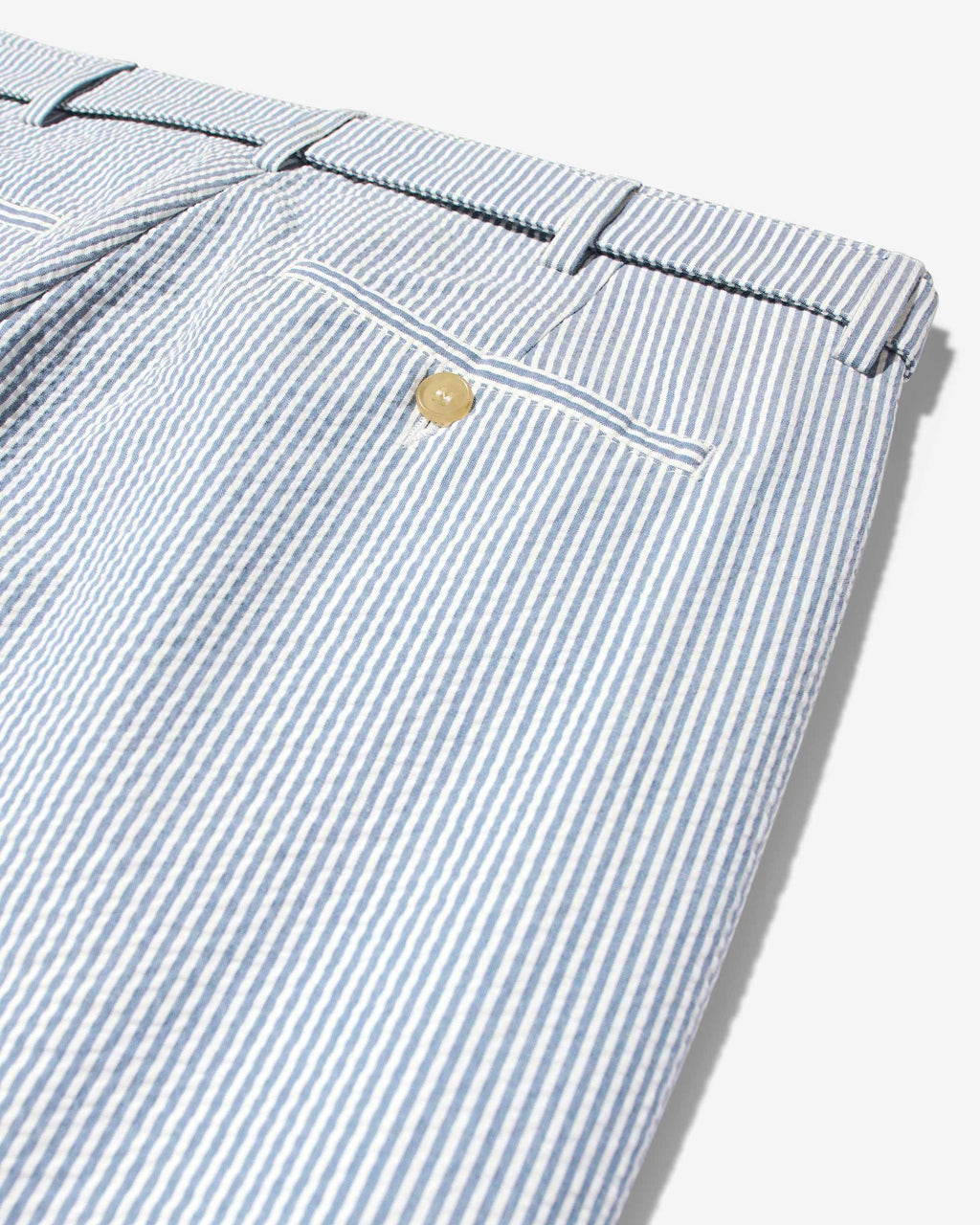 Seersucker Belted Single-Pleat Trousers