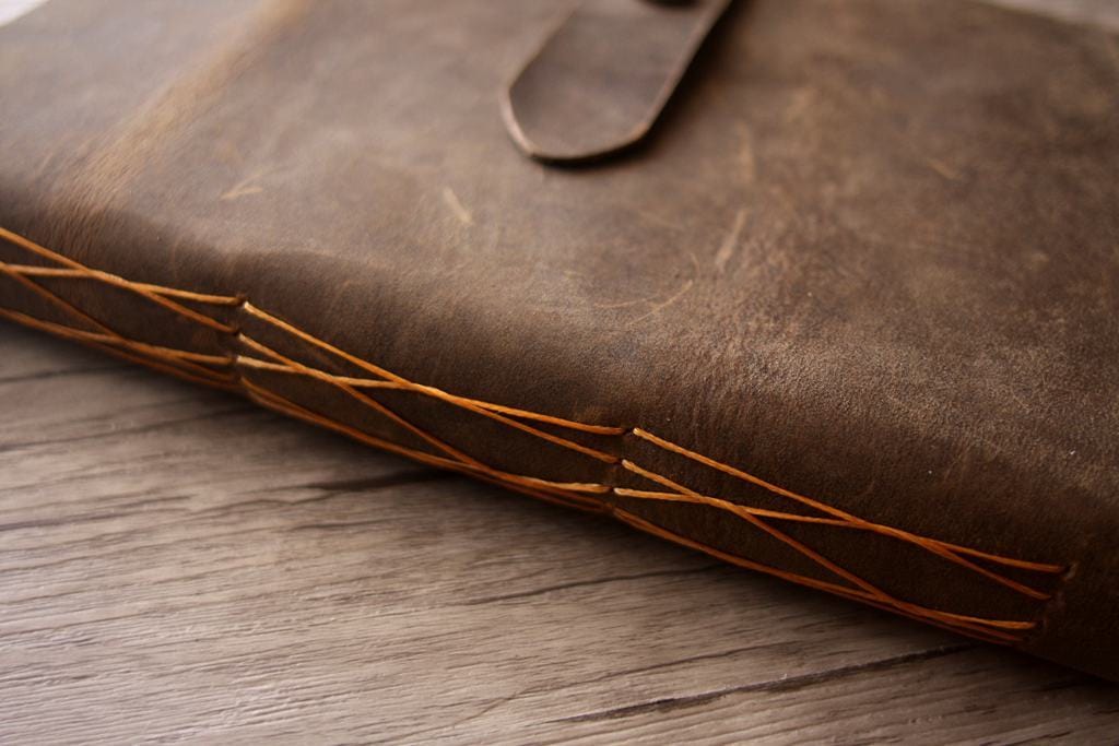 Embossed Leather Rustic Wedding Guest Book