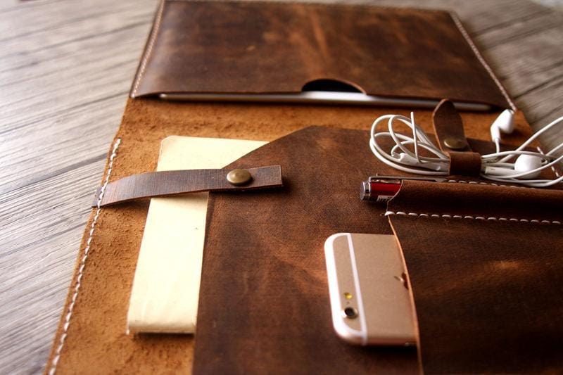 Custom Microsoft Surface Pro Sleeve Cover Distressed Leather