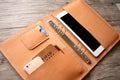 Engraved Vegan Executive Leather Portfolio