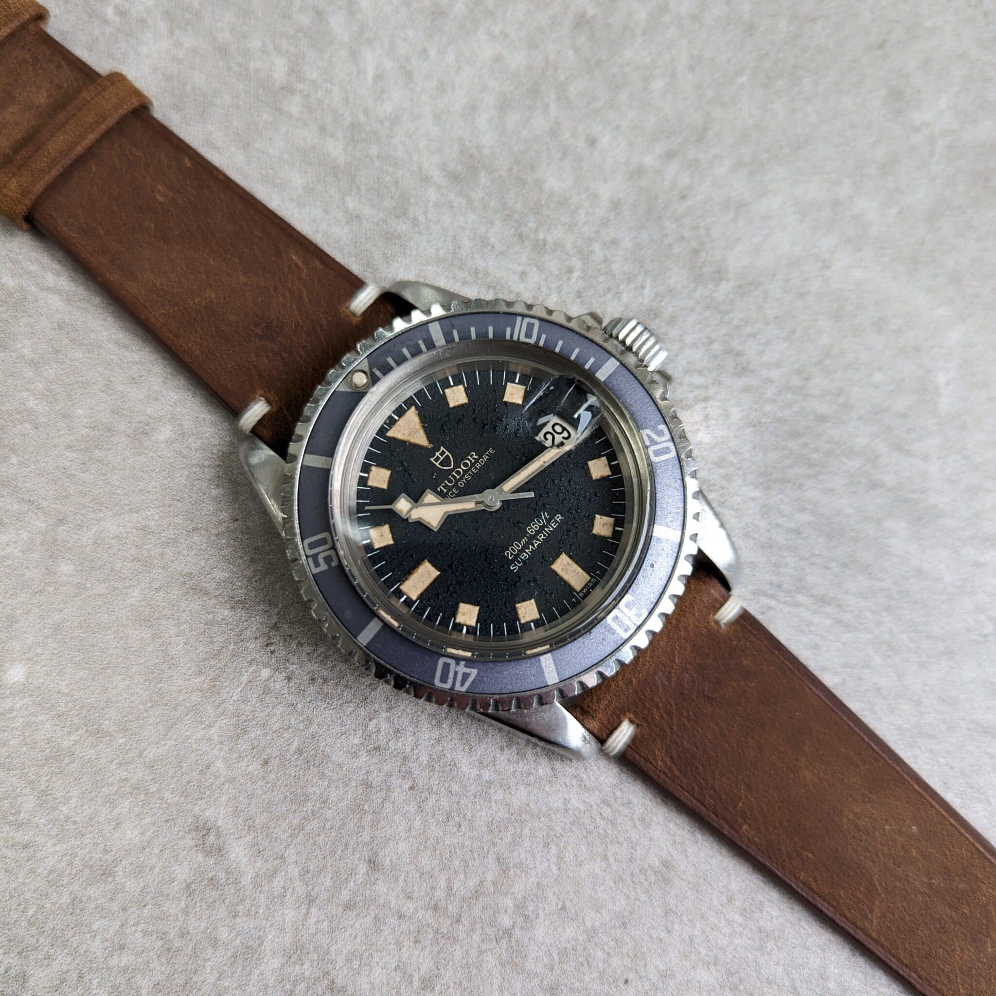 Wax Flat Calfskin Strap - Brown W/Minimal Cream stitching