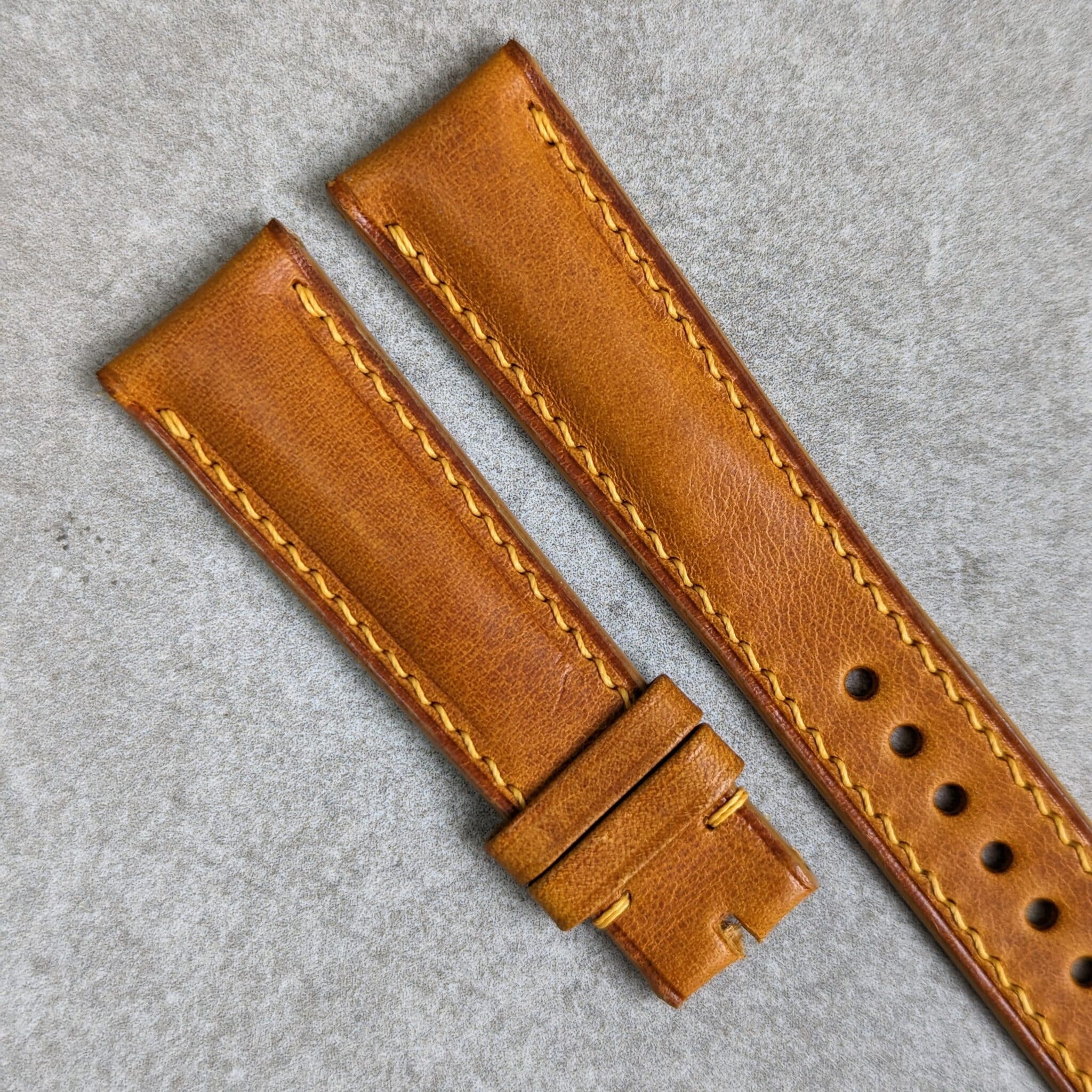Badalassi Wax Strap - Golden Tan Padded W/Matching stitch