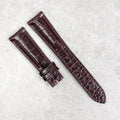 Embossed Crocodile Watch Strap - Claret