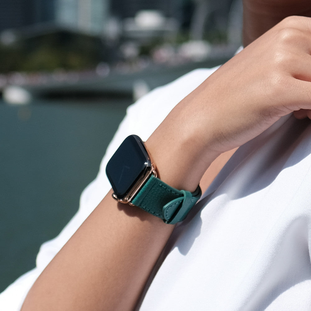 Epsom Leather Apple Watch Band handmade leather goods by TOP Leather handmade