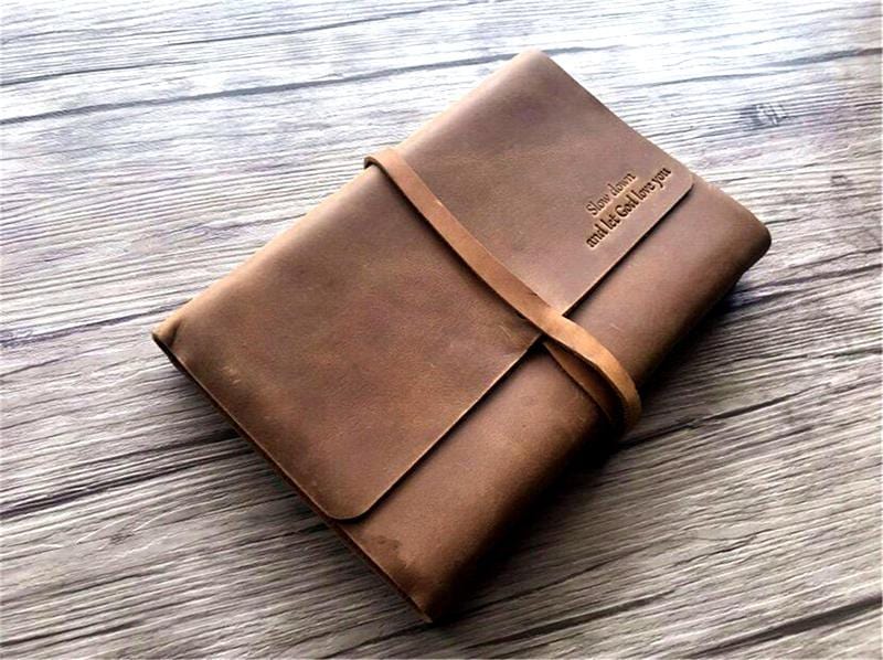 Engraved Leather Christmas Memories Book Album