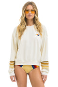 RUGBY STITCH 2 RELAXED CREW SWEATSHIRT - VINTAGE WHITE // BROWN