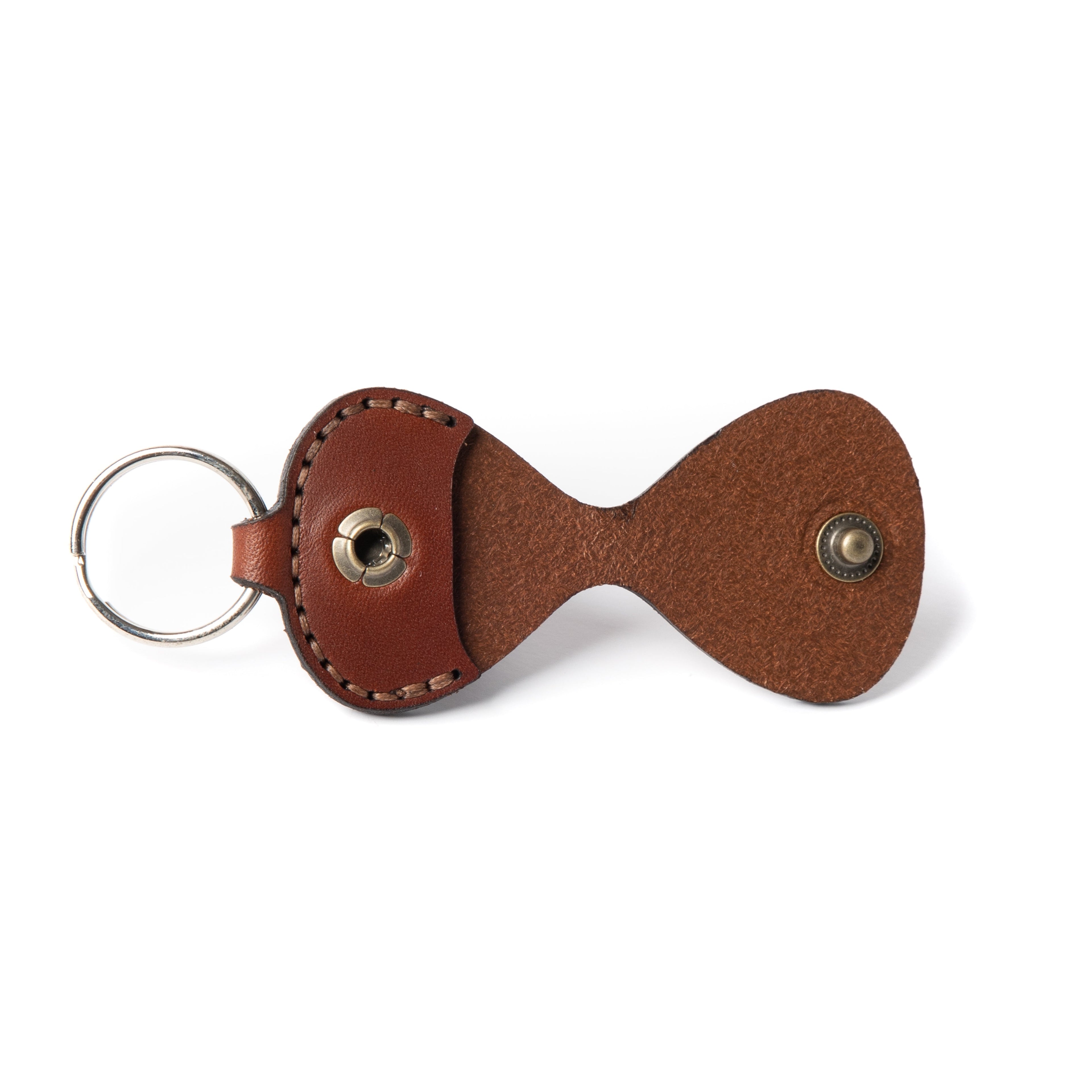 Leather Guitar Pick Holder - Medium Brown