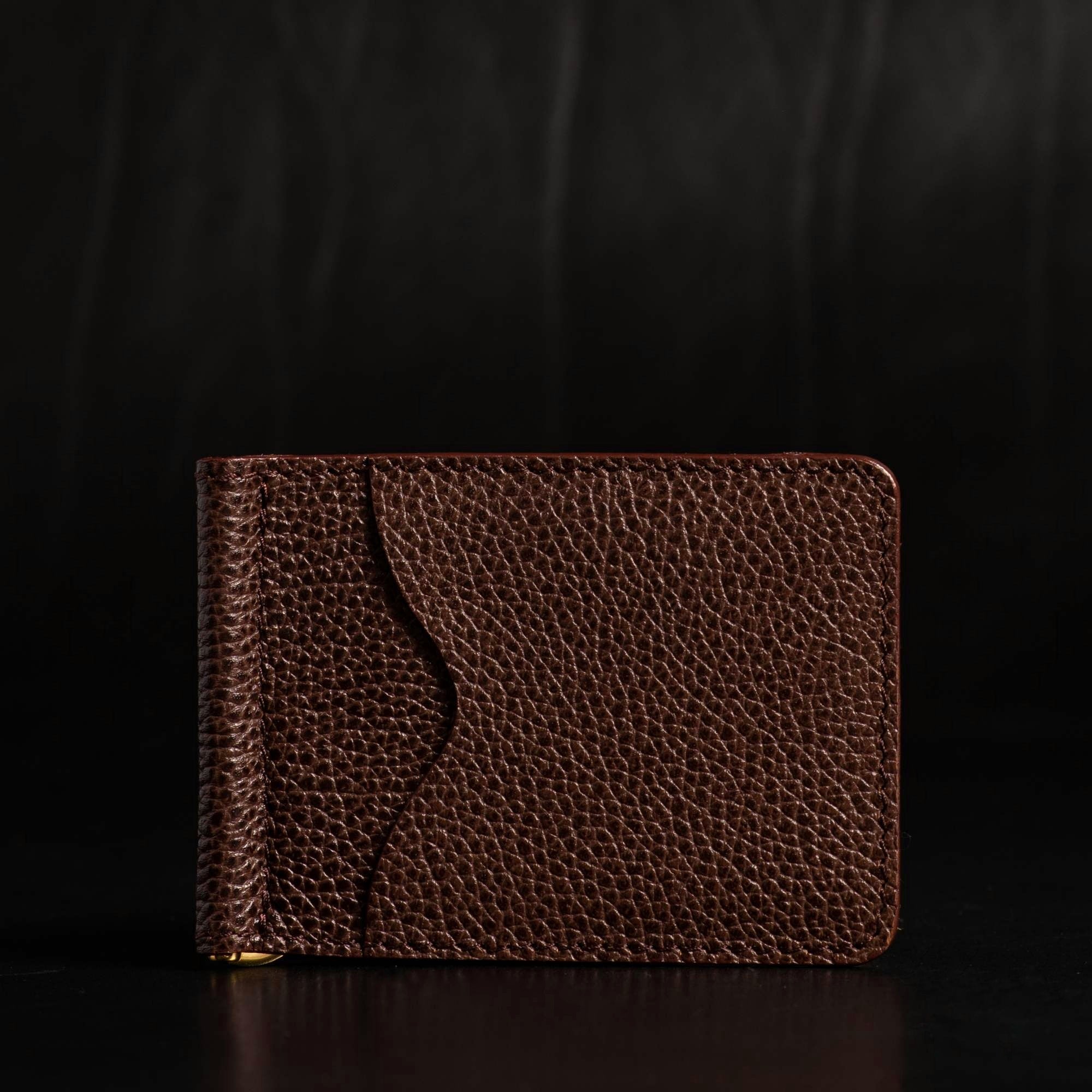 The Pinnacle Wallet - Cognac Slim Money Clip Pebble Grain Leather Wallet