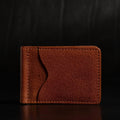 The Pinnacle Wallet - Cognac Slim Money Clip Pebble Grain Leather Wallet