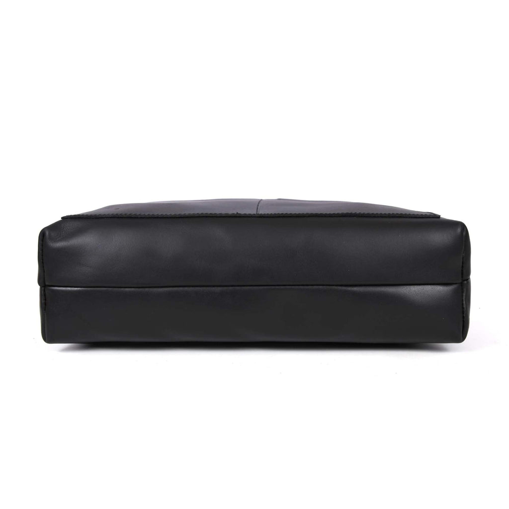 Tolredo - Black Leather Tote Bag with Leather Closure