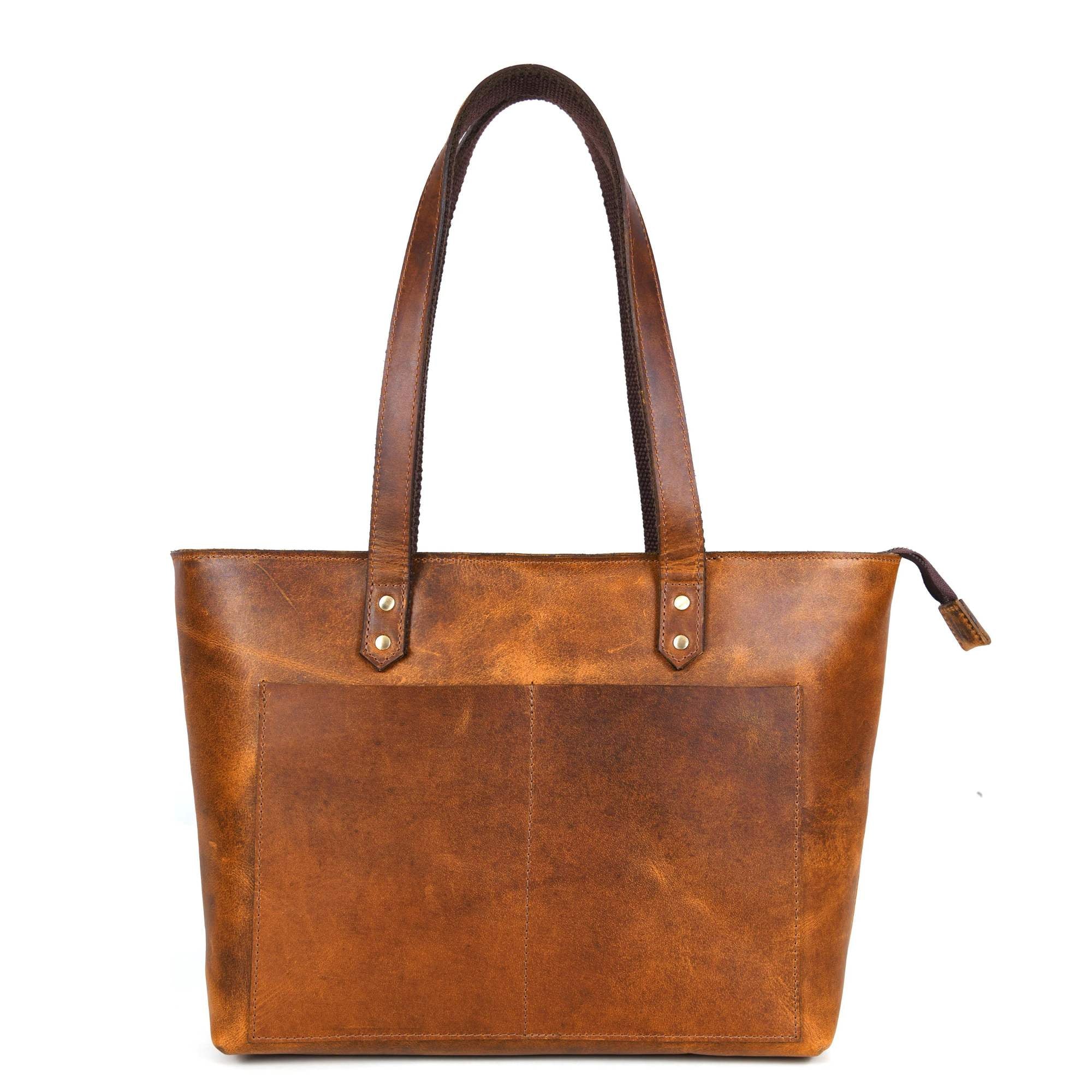 Classic Black Leather Tote Bag