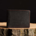 The Diablo Wallet - Black Full-Grain Leather Wallet with Red Stitching