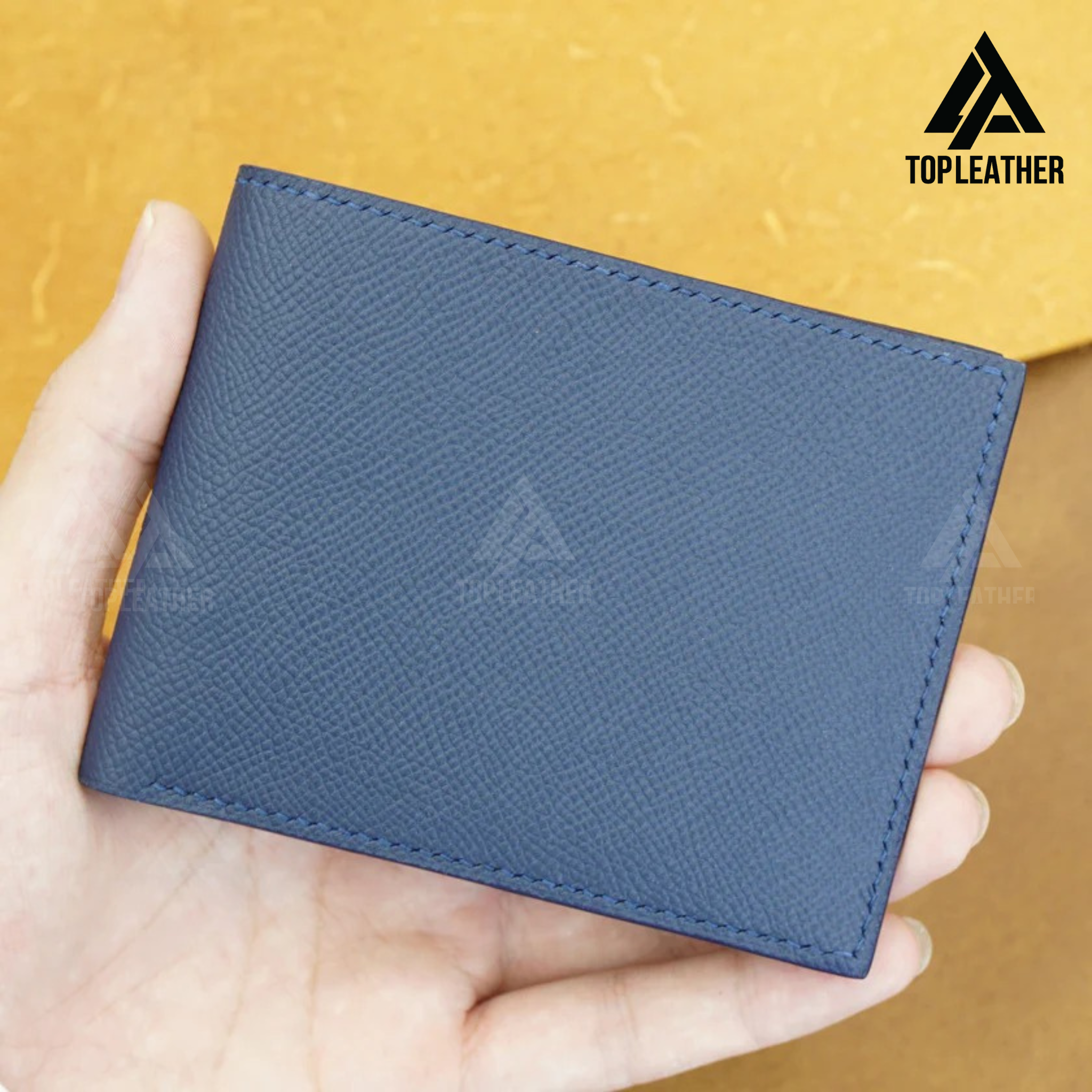 Epsom Leather Wallet - Blue Navy