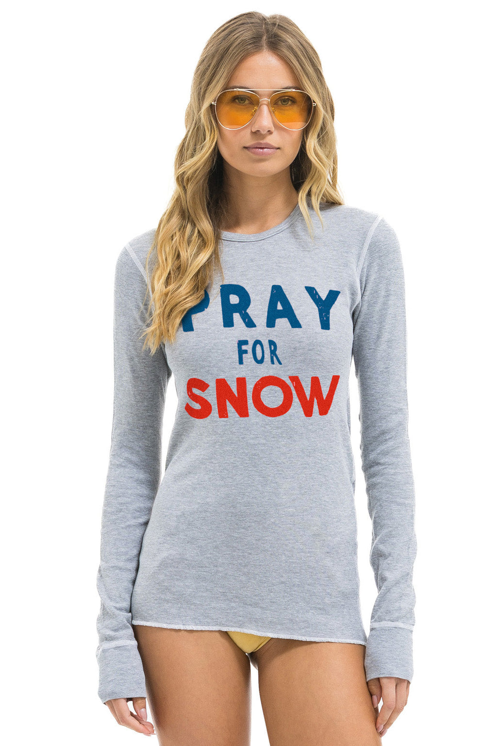 PRAY FOR SNOW THERMAL - HEATHER GREY