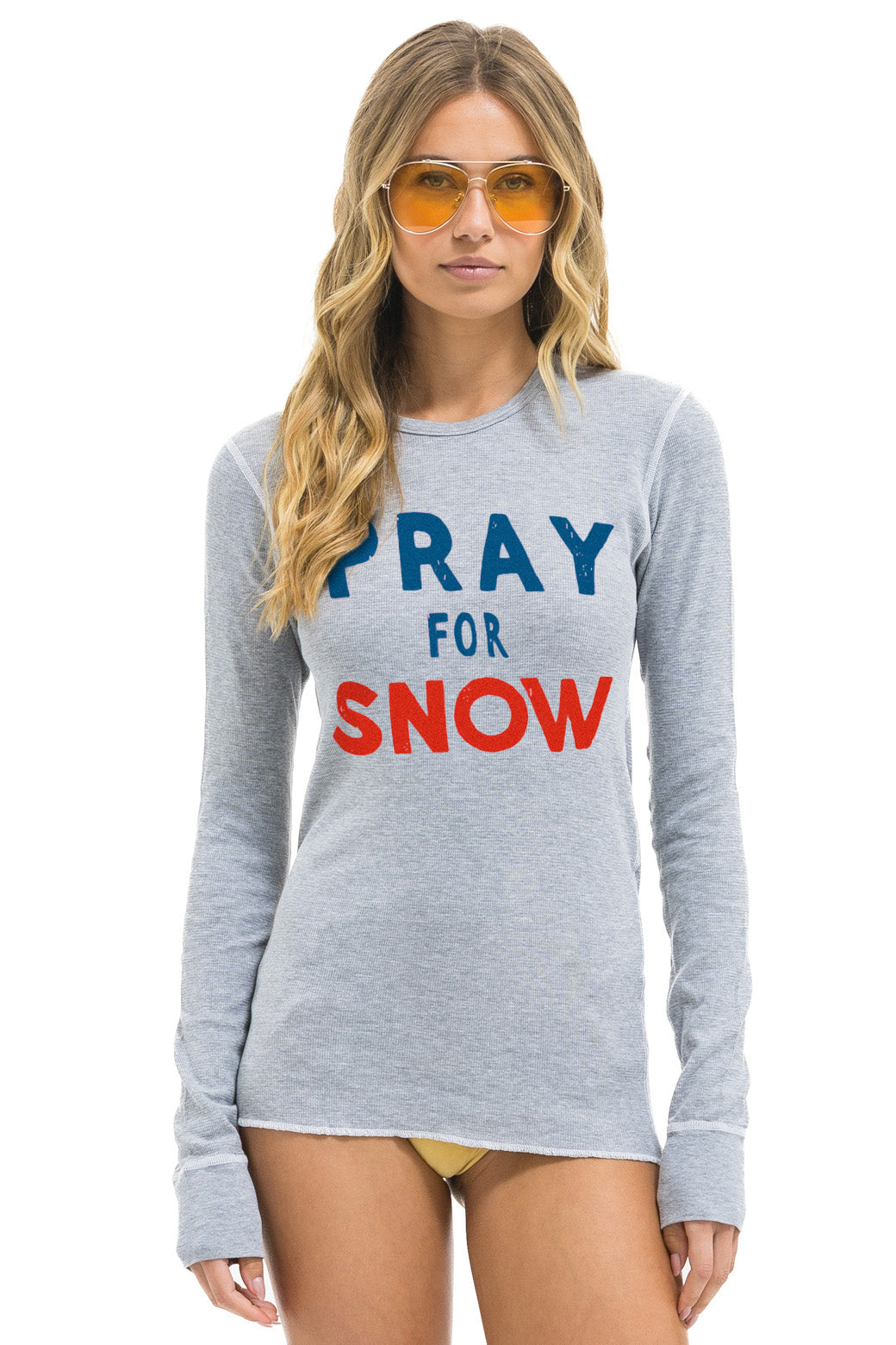 PRAY FOR SNOW THERMAL - HEATHER GREY