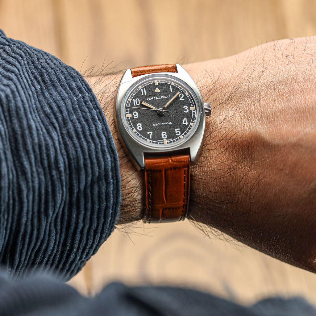Louvain Croc Tote en Cuir Naturel - Bracelet de Montre Élégant Cognac
