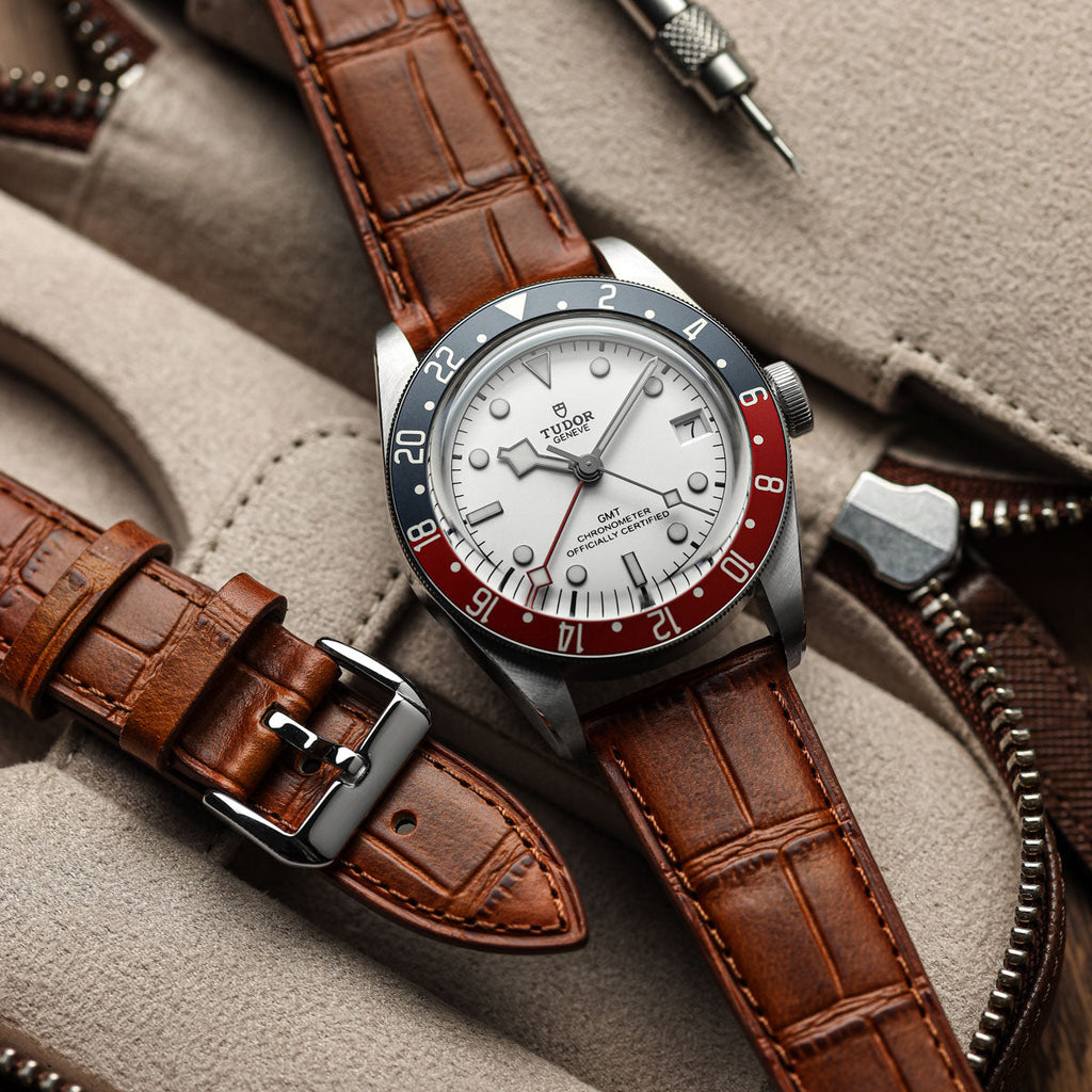 Louvain Croc Tote en Cuir Naturel - Bracelet de Montre Élégant Cognac