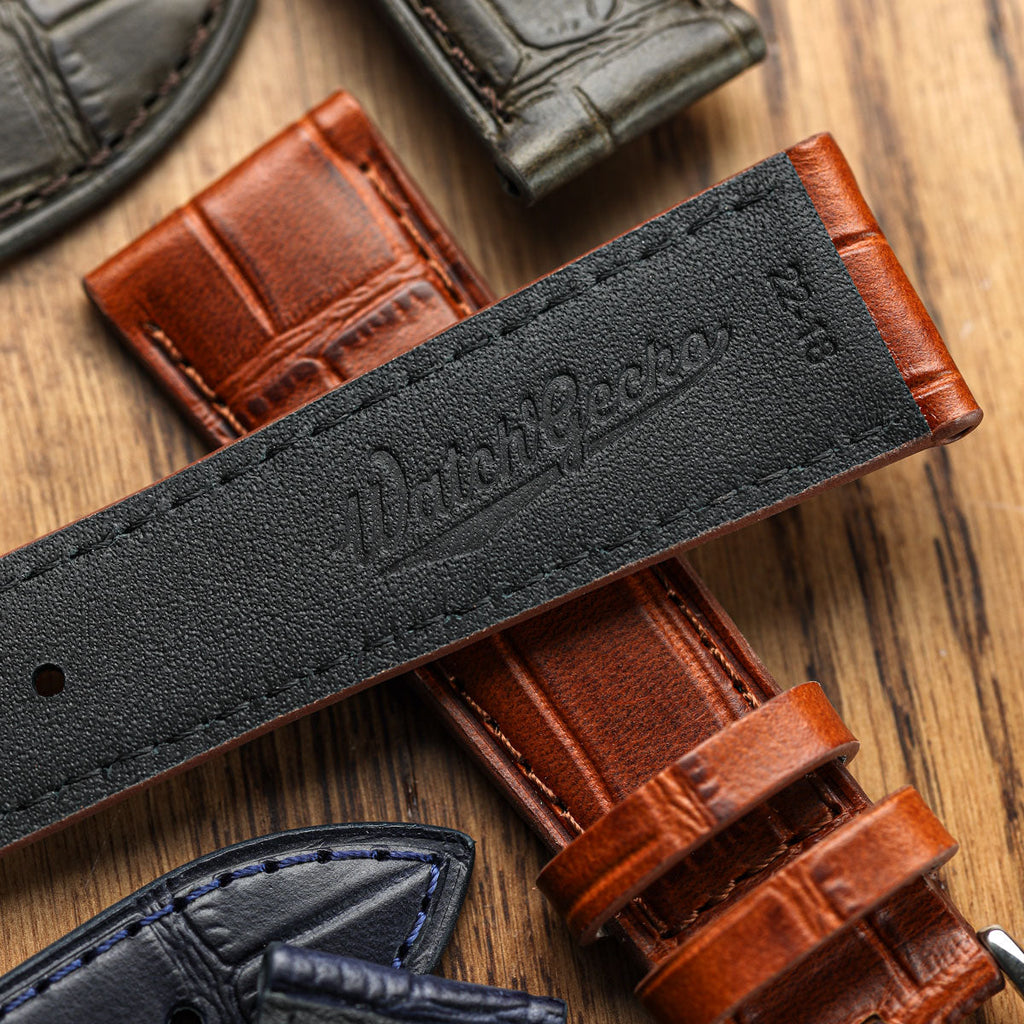 Louvain Croc Tote en Cuir Naturel - Bracelet de Montre Élégant Cognac