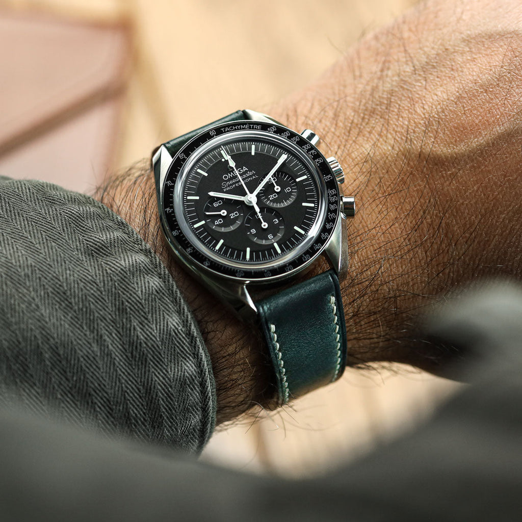 Genuine Horween Chromexcel® Hand-Stitched Watch Strap - Navy