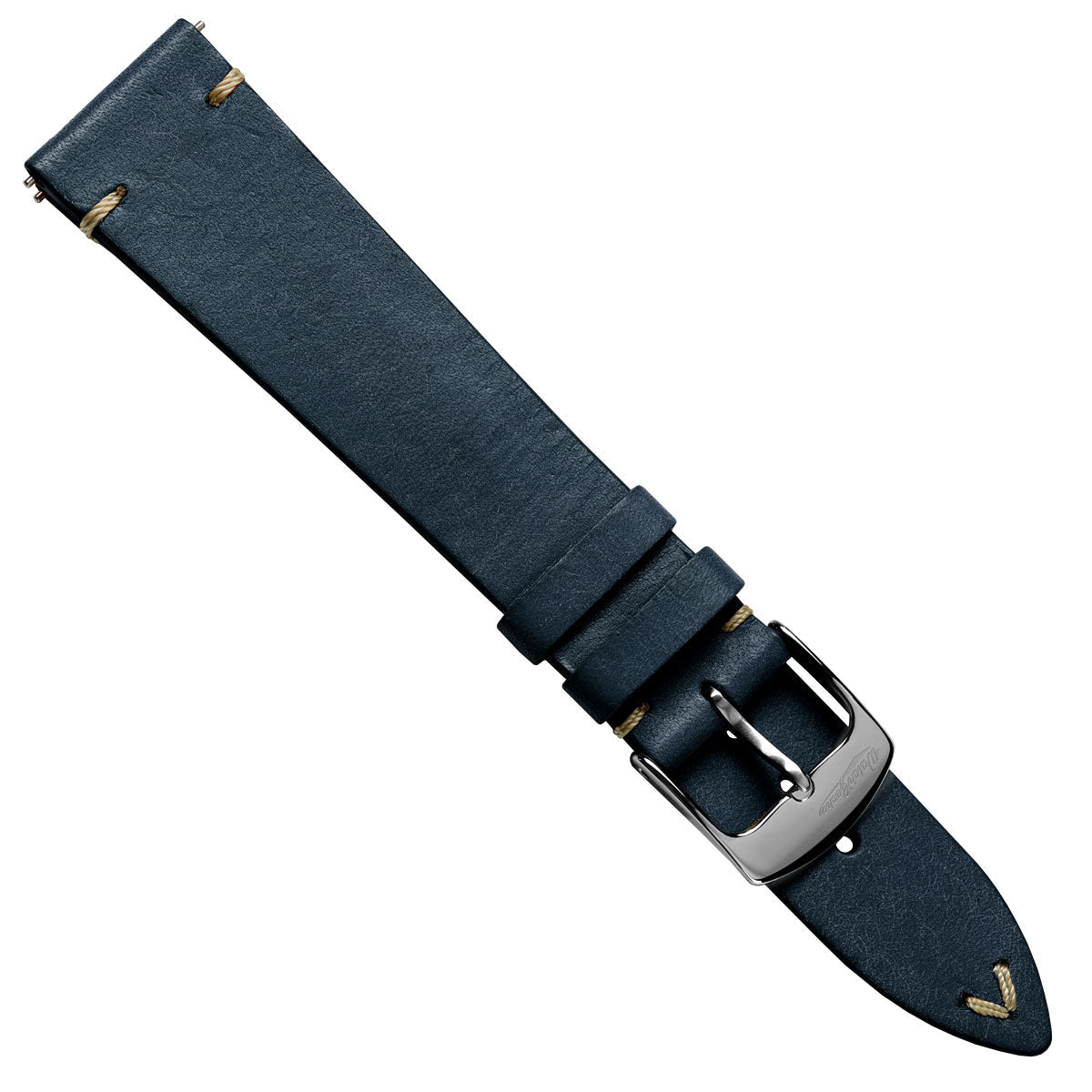 Badalassi Carlo Pueblo V-Stitch Genuine Italian Leather Watch Strap - Dark Blue