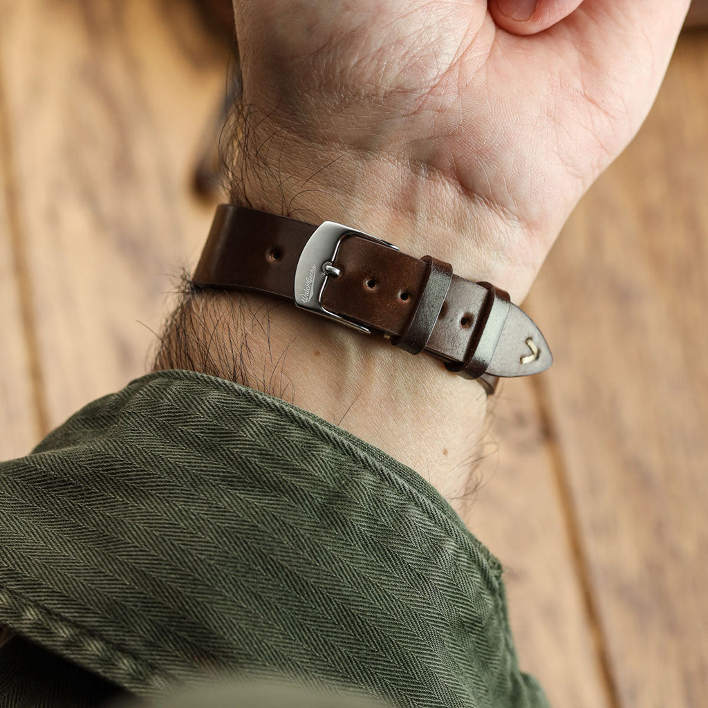 Cromford Horween Shell Cordovan Leather Armband - Edler Schokoladenbraun
