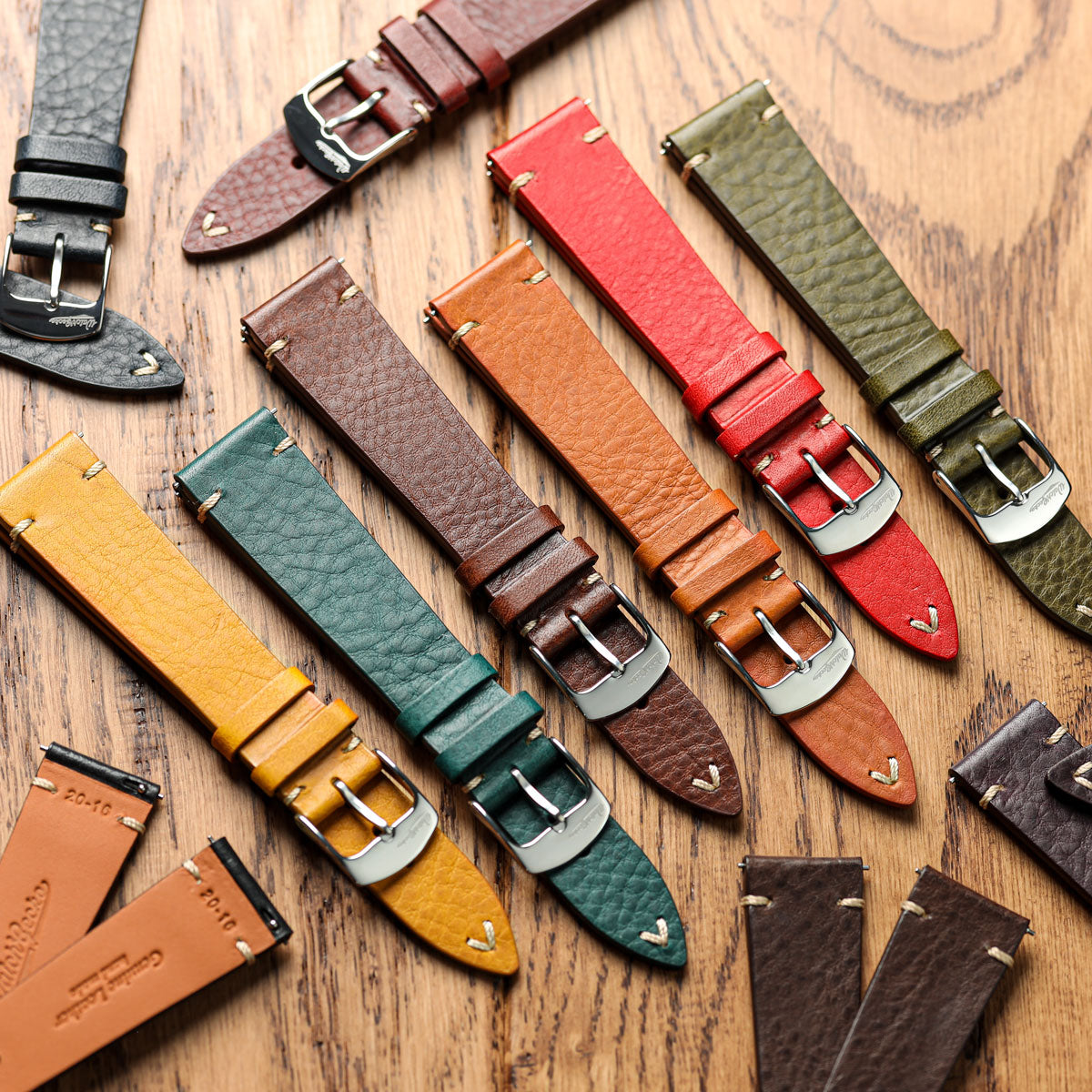 Badalassi Carlo Minerva Box Genuine Leather Watch Strap - Mustard
