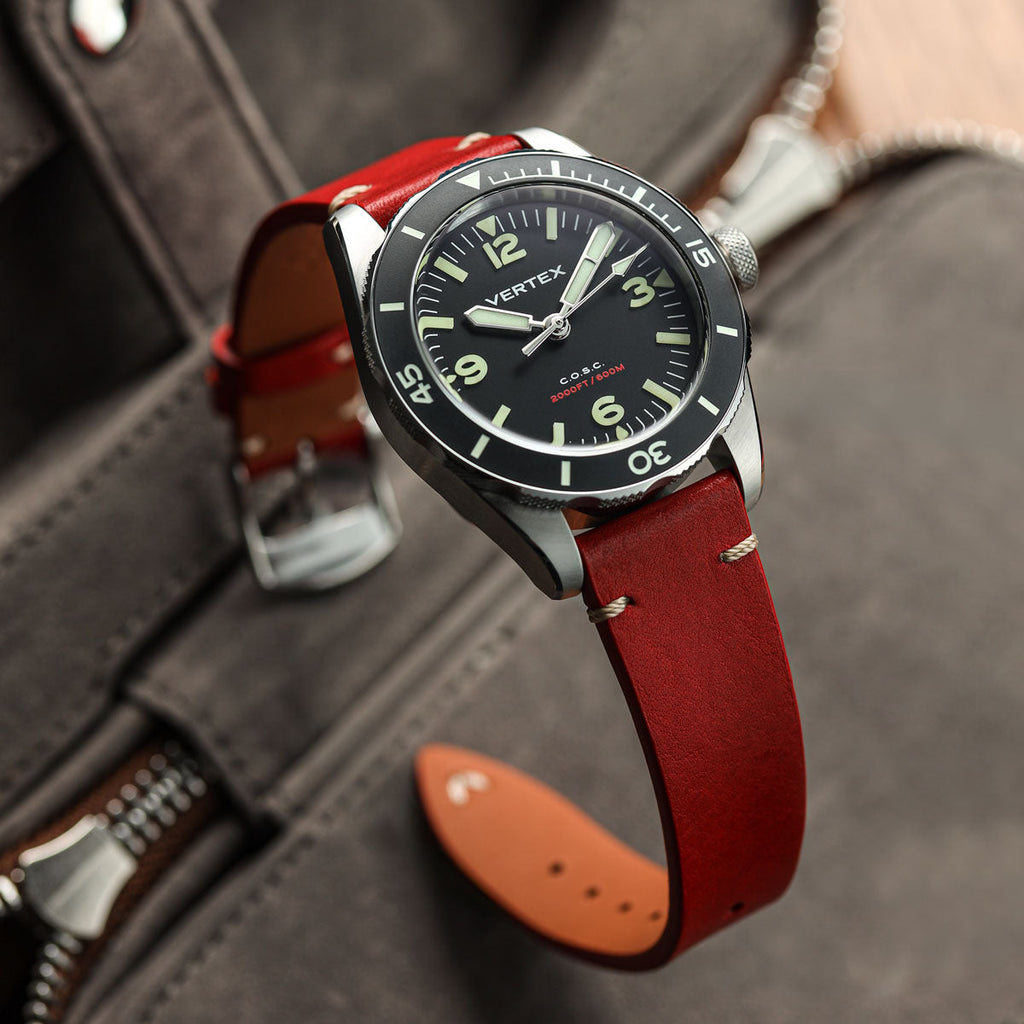 Badalassi Carlo Minerva Box Genuine Leather Watch Strap - Chocolate Brown