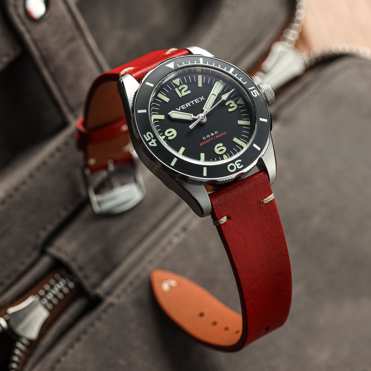 Badalassi Carlo Minerva Box Genuine Leather Watch Strap - Chocolate Brown