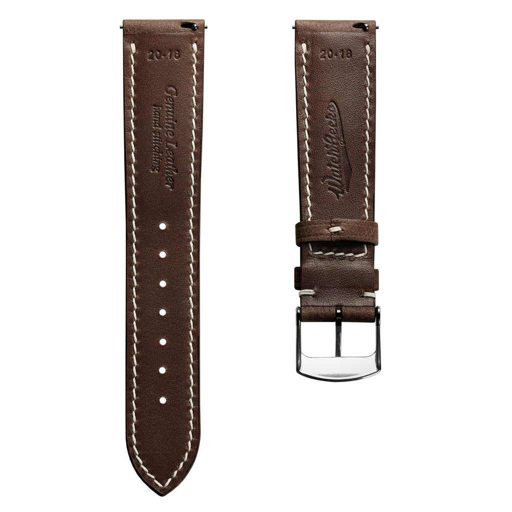 Lerano Tuscan Leather Watch Strap with Padding - Elegant Medium Brown Color