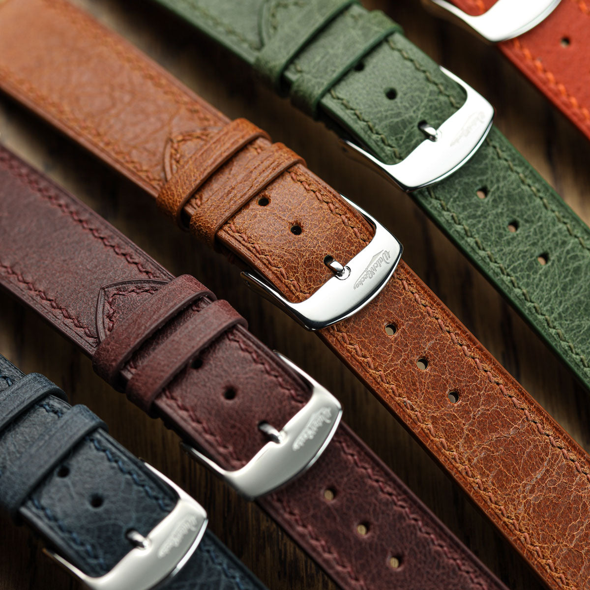 Ravello Langunt Tuscan Leather Watch Strap - Elegant Green Design