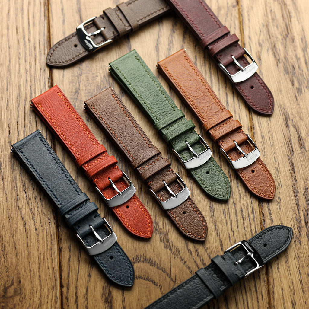 Ravello Langunt Tuscan Leather Watch Strap - Elegant Green Design