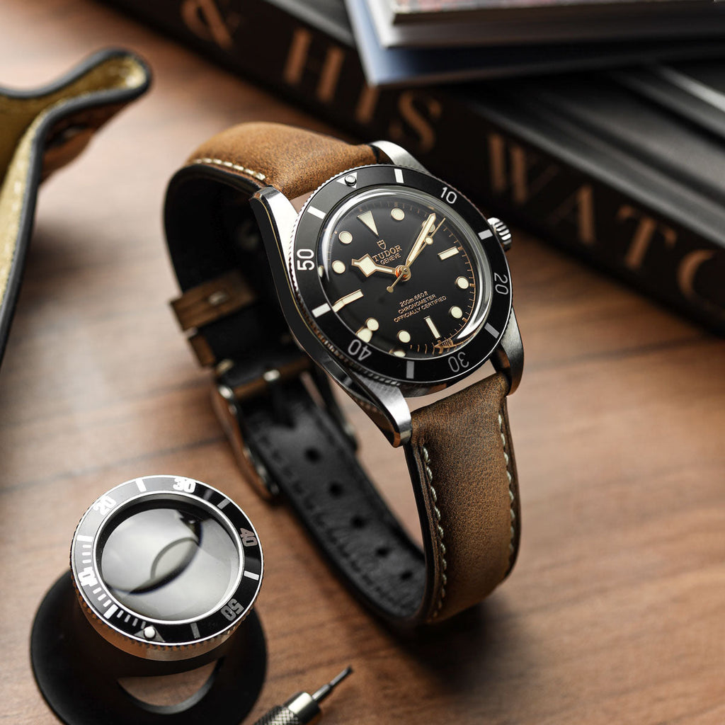 Original Highley Padded Crazy Horse Italian Leather Watch Strap - Peacock