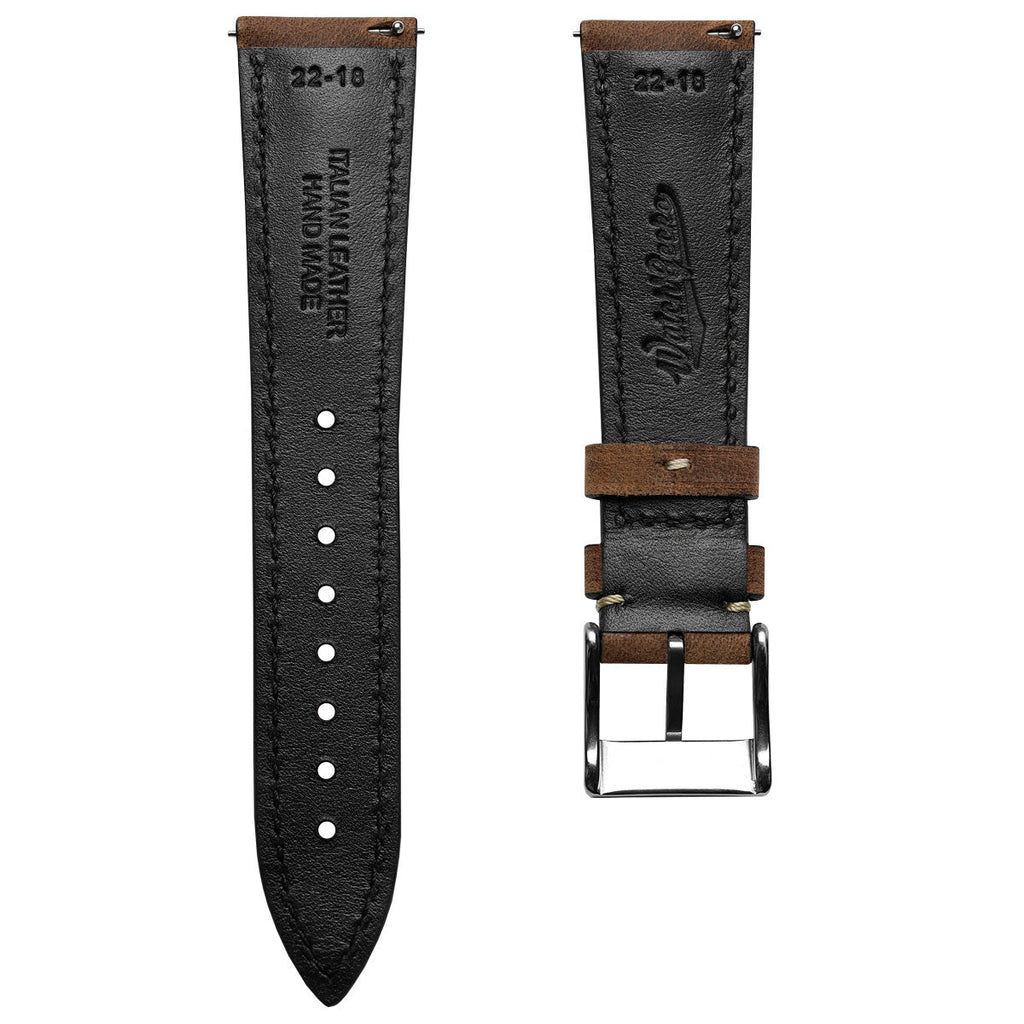 Original Highley Padded Crazy Horse Italian Leather Watch Strap - Gold