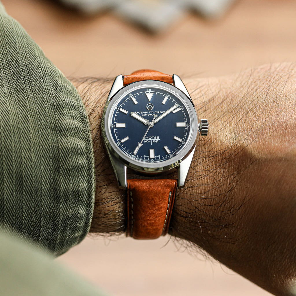 Original Highley Padded Minerva Italian Leather Watch Strap - Olive Green