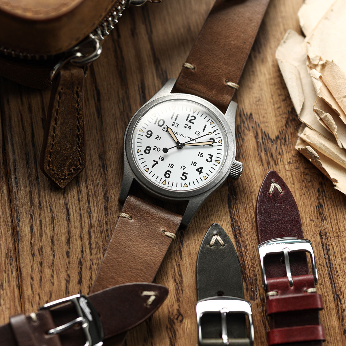 Genuine Horween Chromexcel® V-Stitch Leather Watch Strap - Chromexcel Light Brown