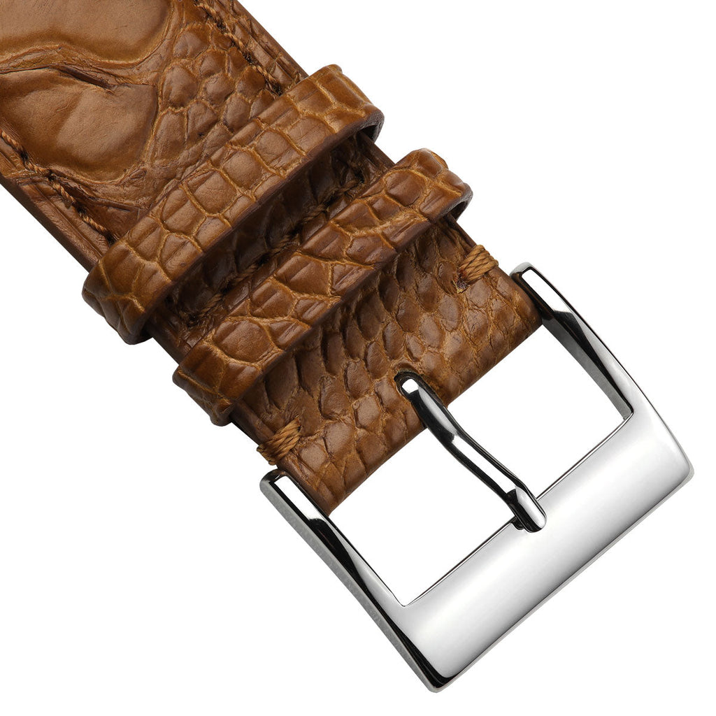 Tremendous Durbuy Ostrich Leg Handmade Leather Watch Strap - Elegant Matched Cognac Tone