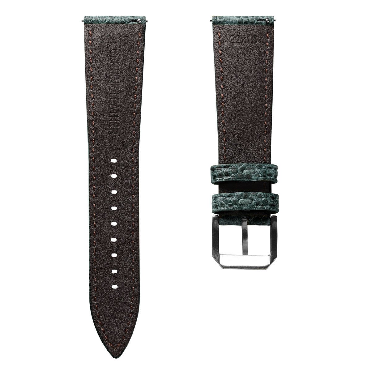 Adassa Gepolsterte Lederarmband für Uhren - Kaviar Mattblau