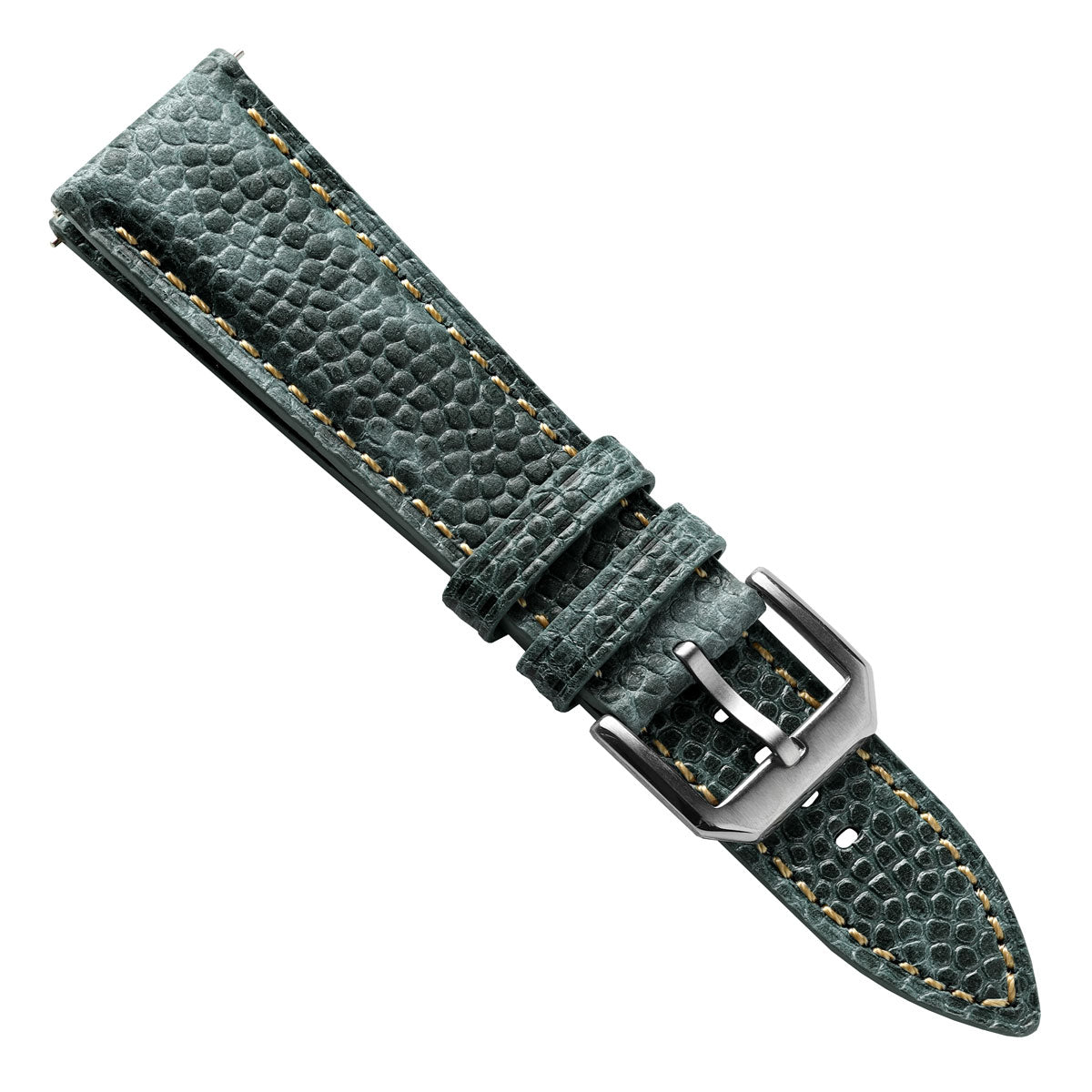 Adassa Gepolsterte Lederarmband für Uhren - Kaviar Mattblau