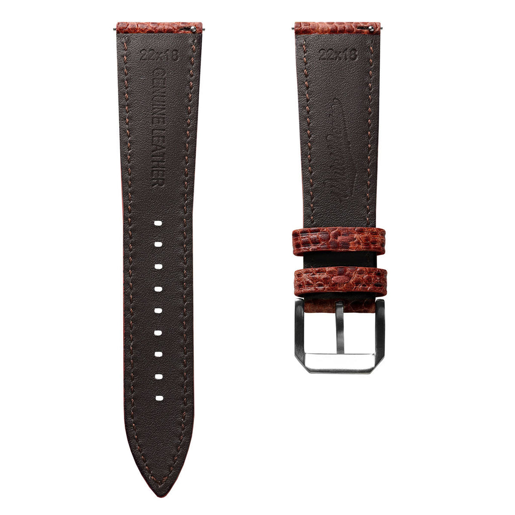Bracelet en cuir rembourré Adassa - Caviar Ember Orange pour une élégance sophistiquée