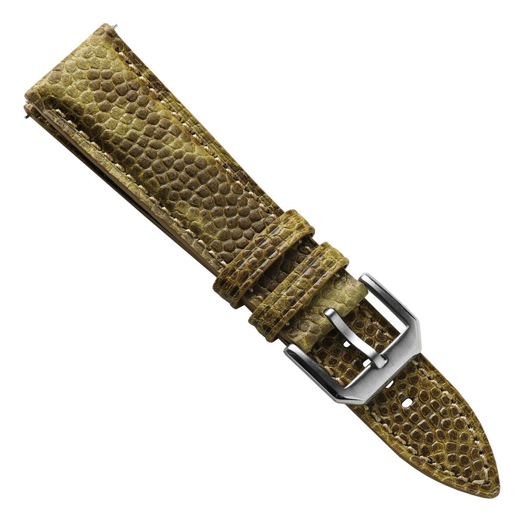 Bracelet en cuir rembourré Adassa avec boucle, couleur Caviar Jaune Océan