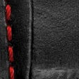 Bracelet de montre en cuir véritable avec motif alligator Carolina - Noir avec surpiqûres rouges