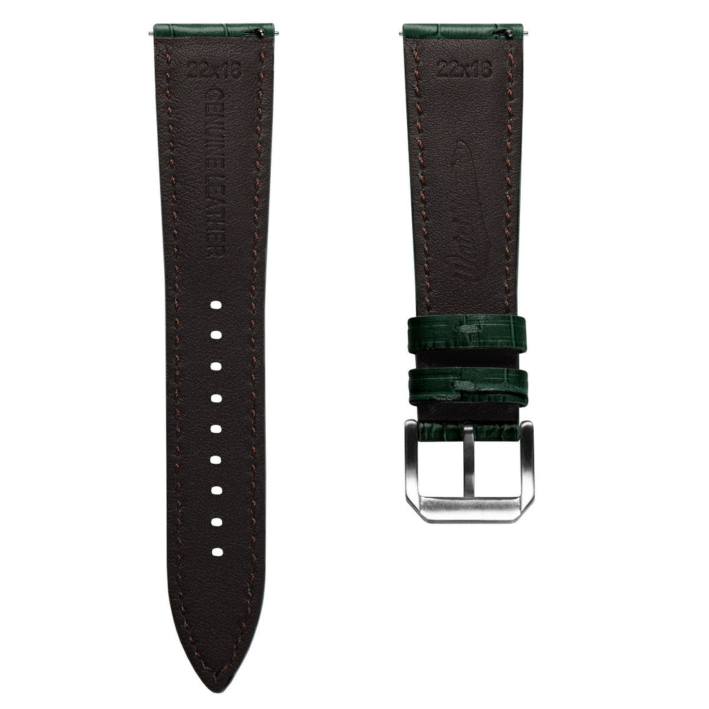 Bracelet en Cuir Véritable avec Motif Gator Carolina - Vert Émeraude