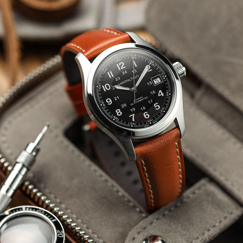Tenby Elegant Genuine Leather Watch Strap – Timeless Chestnut Brown