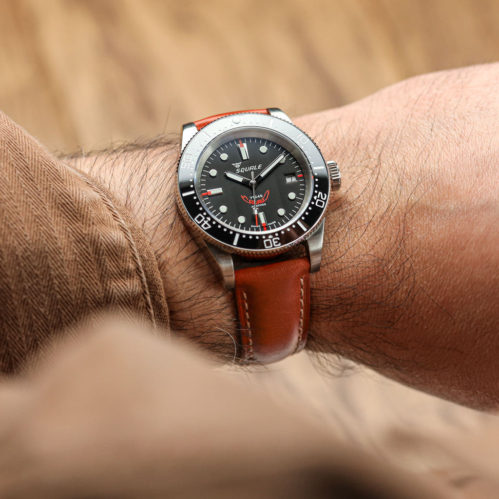 Sangle pour Montre en Cuir Véritable Doublée Tenby - Élégance Classique en Brun Rouillé