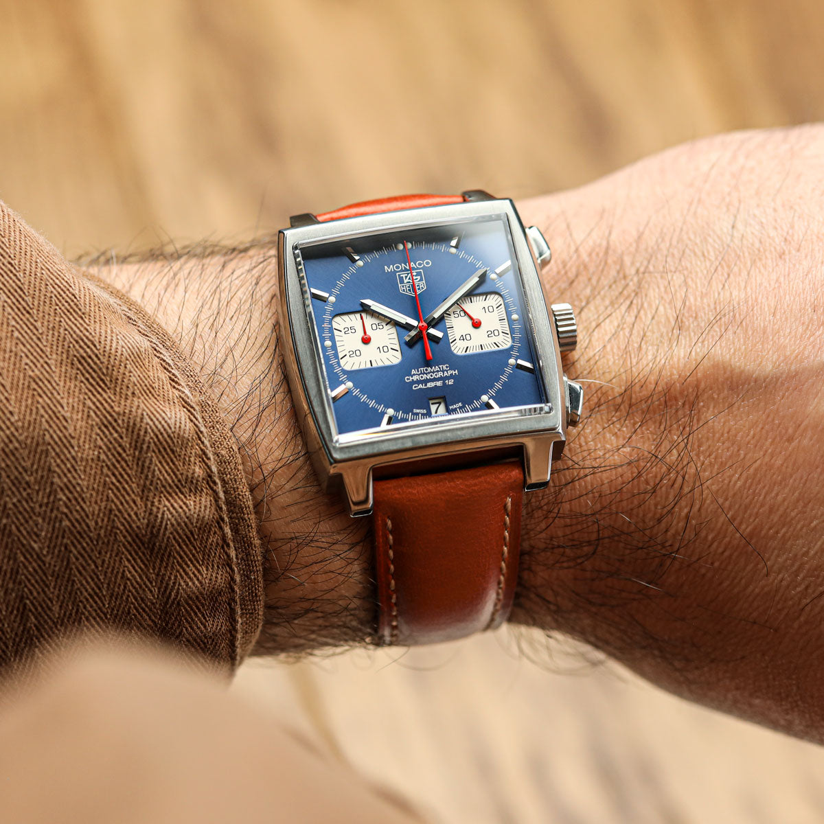 Sangle pour Montre en Cuir Véritable Doublée Tenby - Élégance Classique en Brun Rouillé