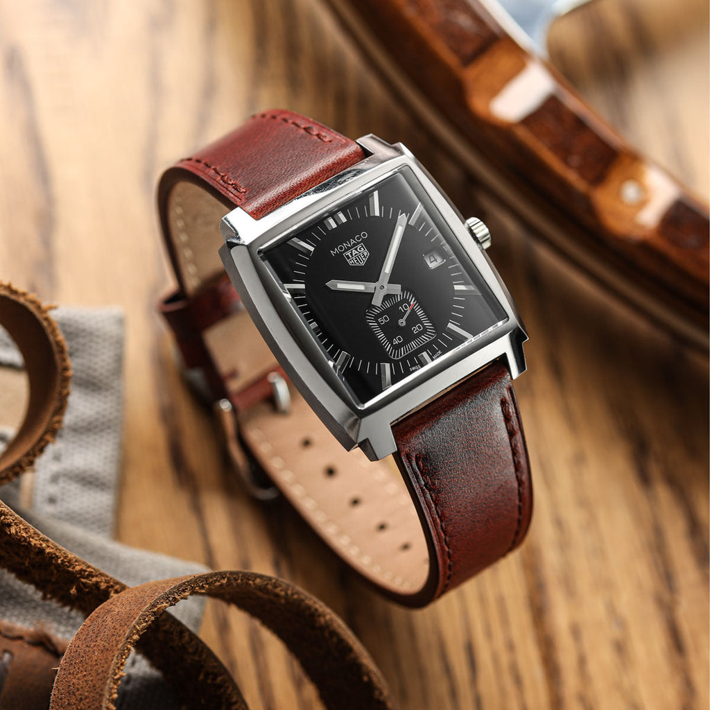 Bracelet de Montre en Cuir Plat Brixham - Élégance Classique Chestnut / Châtaigne