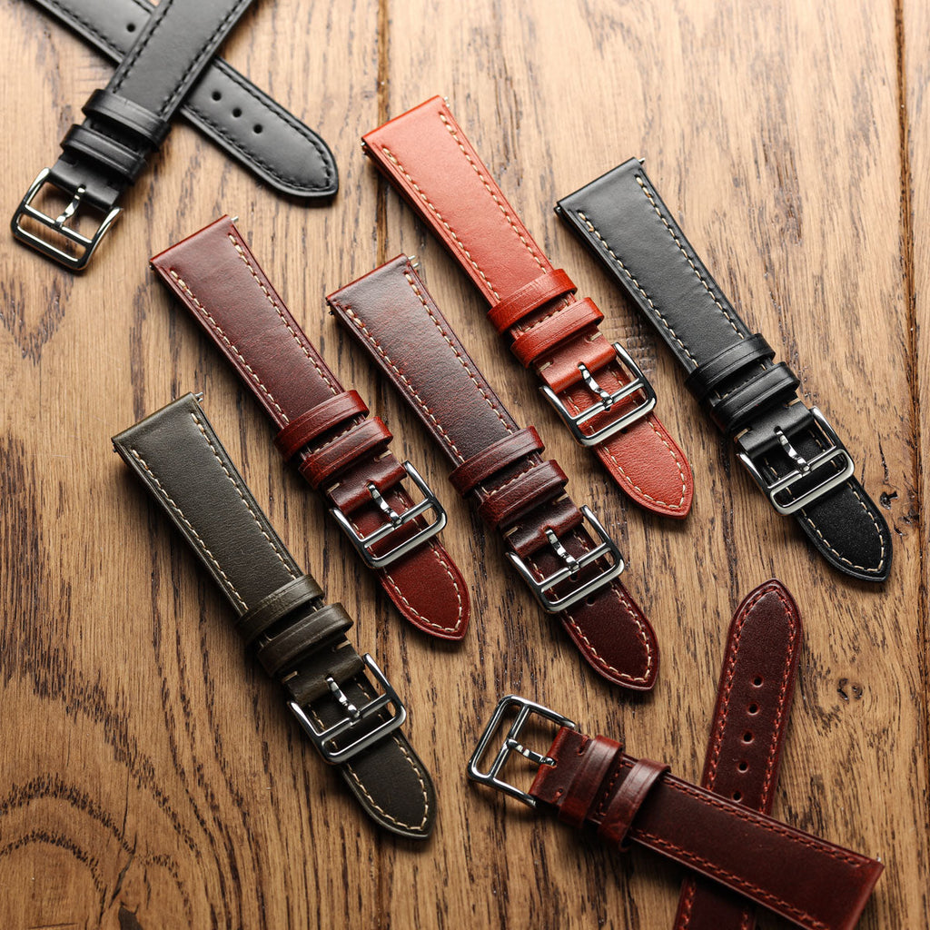 Brixham Flat Leather Watch Strap - Timeless Chestnut Brown for Sophisticated Style