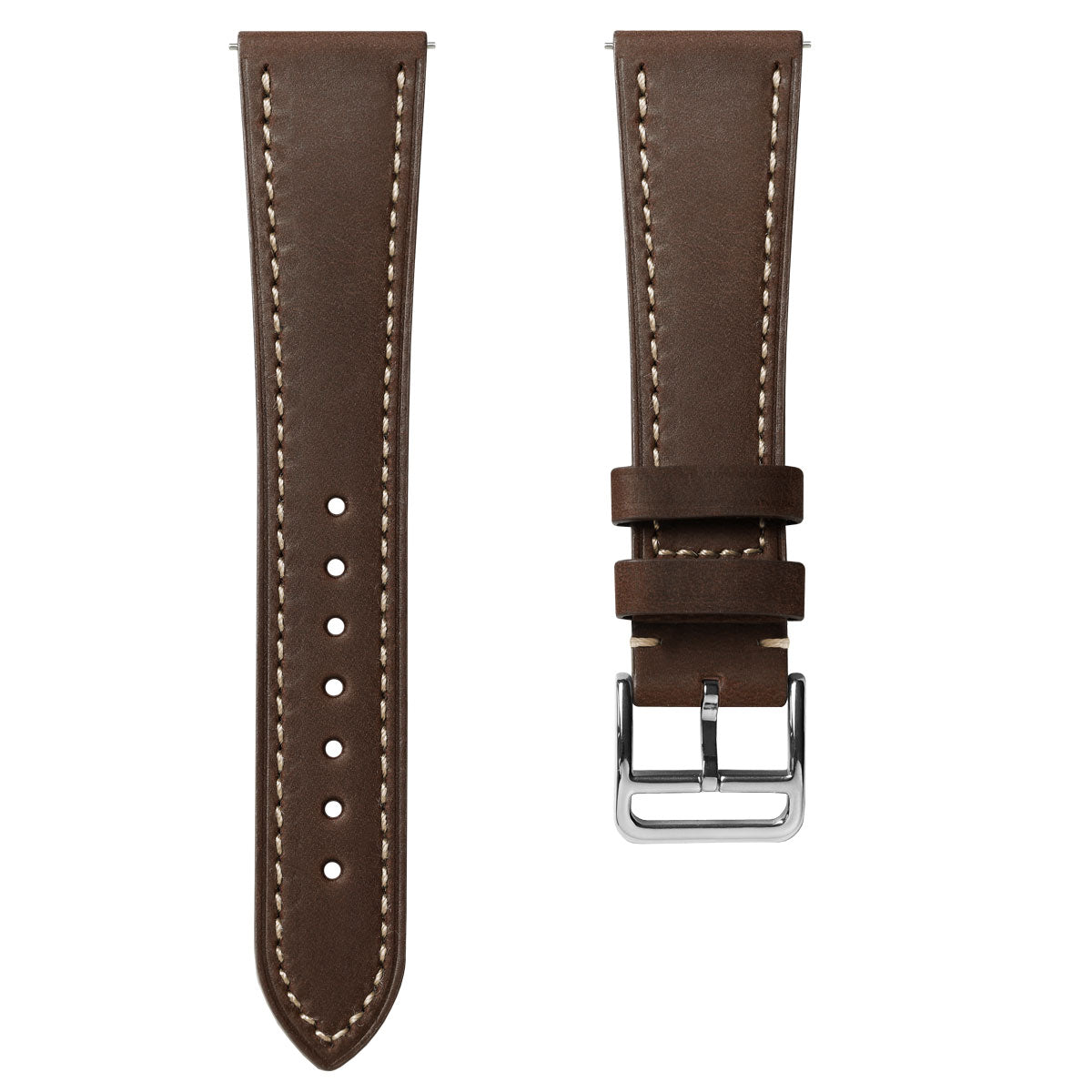 Bracelet Montre en Cuir Plat Brixham - Style Vintage Chestnut Crazy Horse