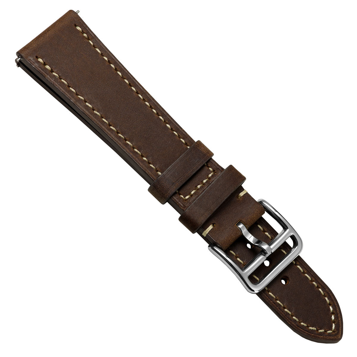 Bracelet Montre en Cuir Plat Brixham - Style Vintage Chestnut Crazy Horse